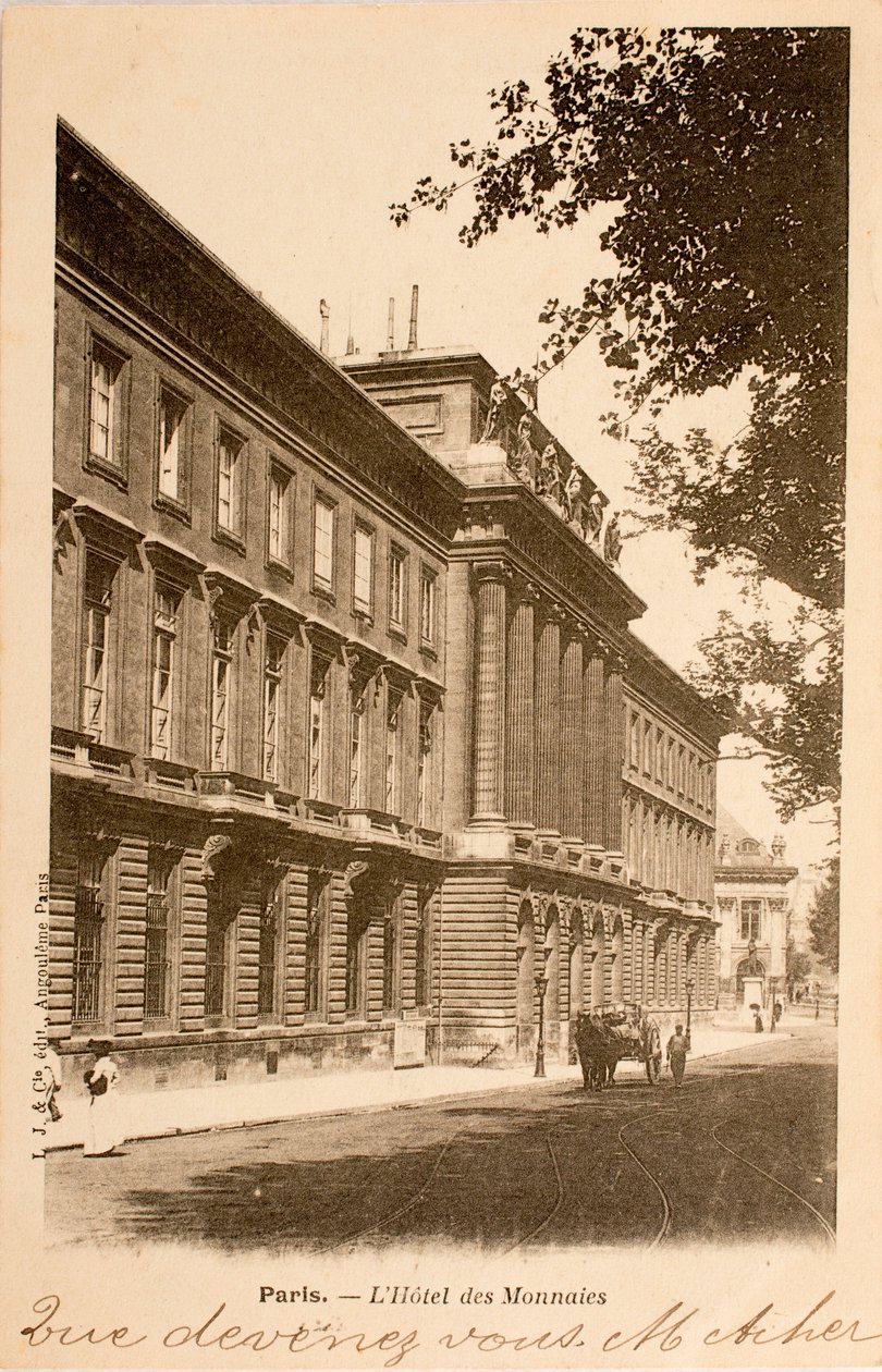 Cartão Postal/Hotel des Monnins/Paris/Seine/Ile de France/França de William M. Timlin