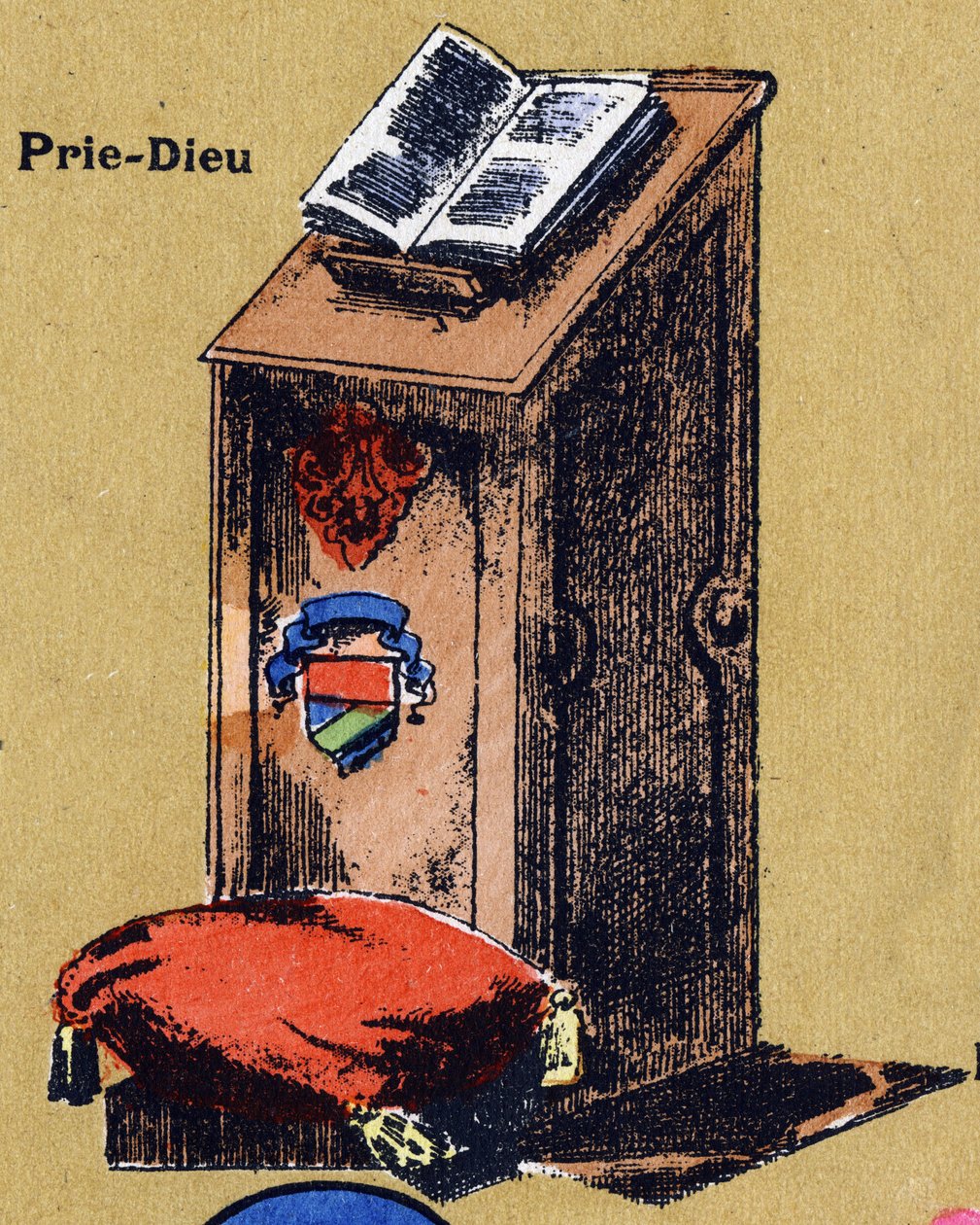 Reze a Deus. Alfabeto ilustrado. Imagens reunidas em Jarville-Nancy, início do século XX. Dim: 40 x 29 cm. Litografia sobre fundo de bistre. de Unbekannt