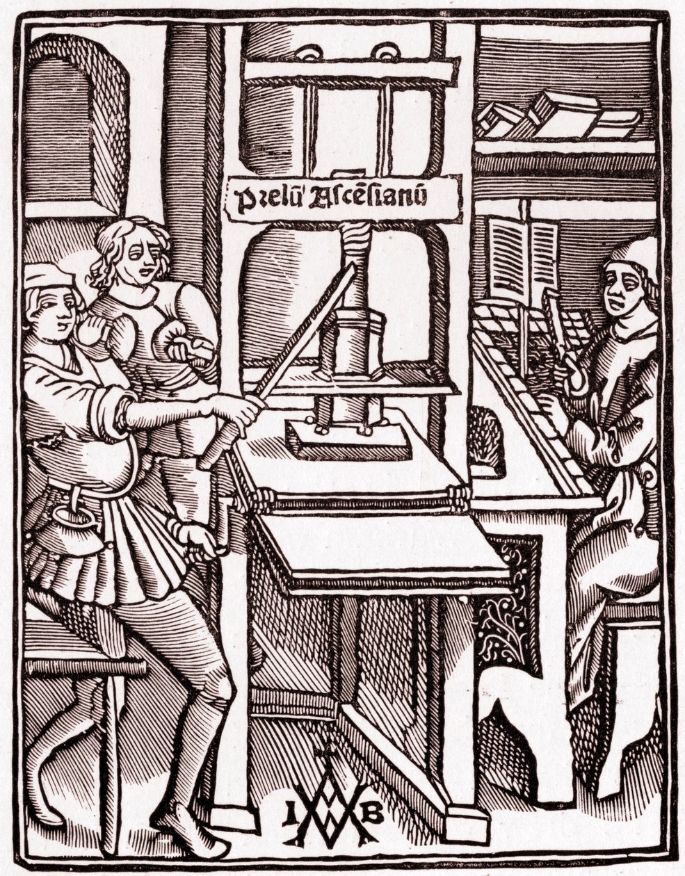 Prensa tipográfica 1511 (gravura) de Unbekannter Künstler