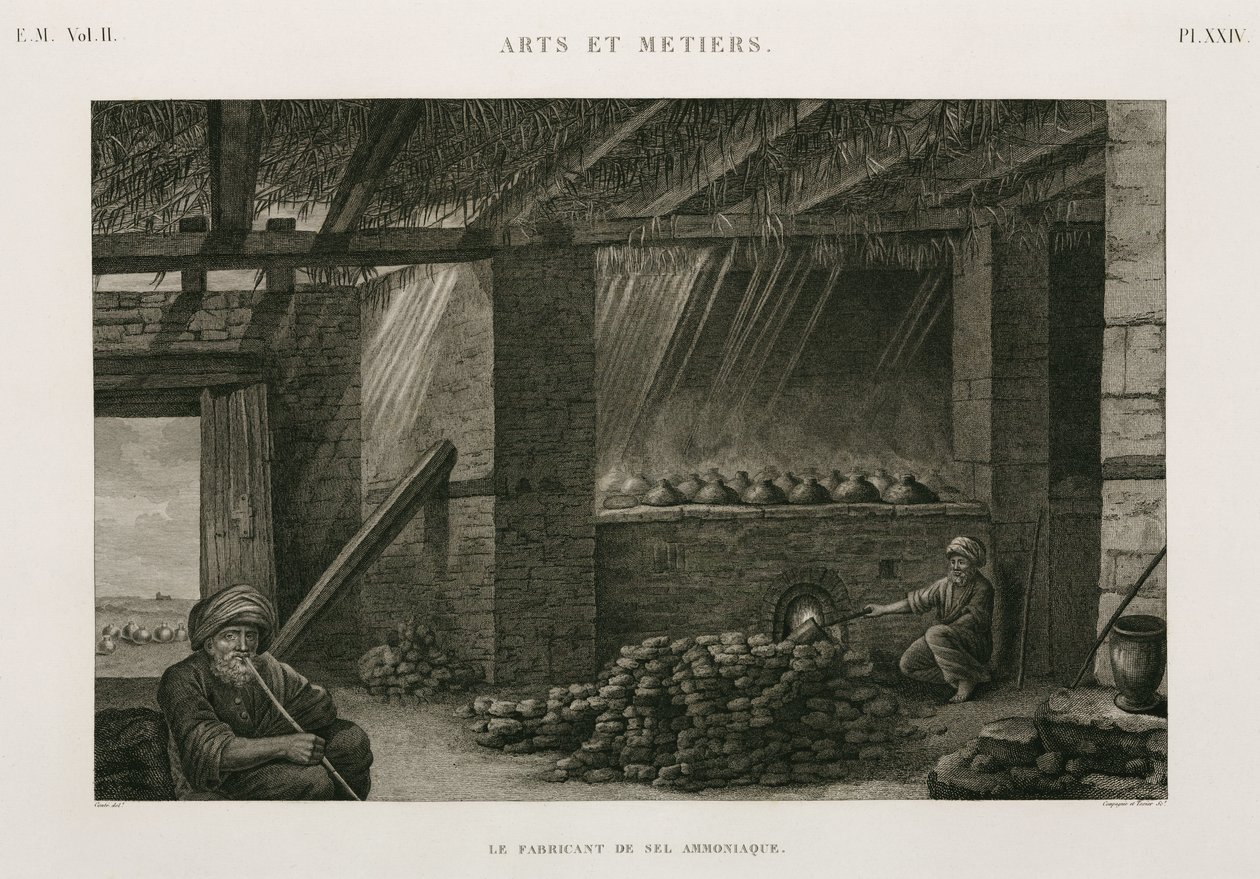 Processo, Química Fazendo amônia salina, Egito, c 1798 de Unbekannt