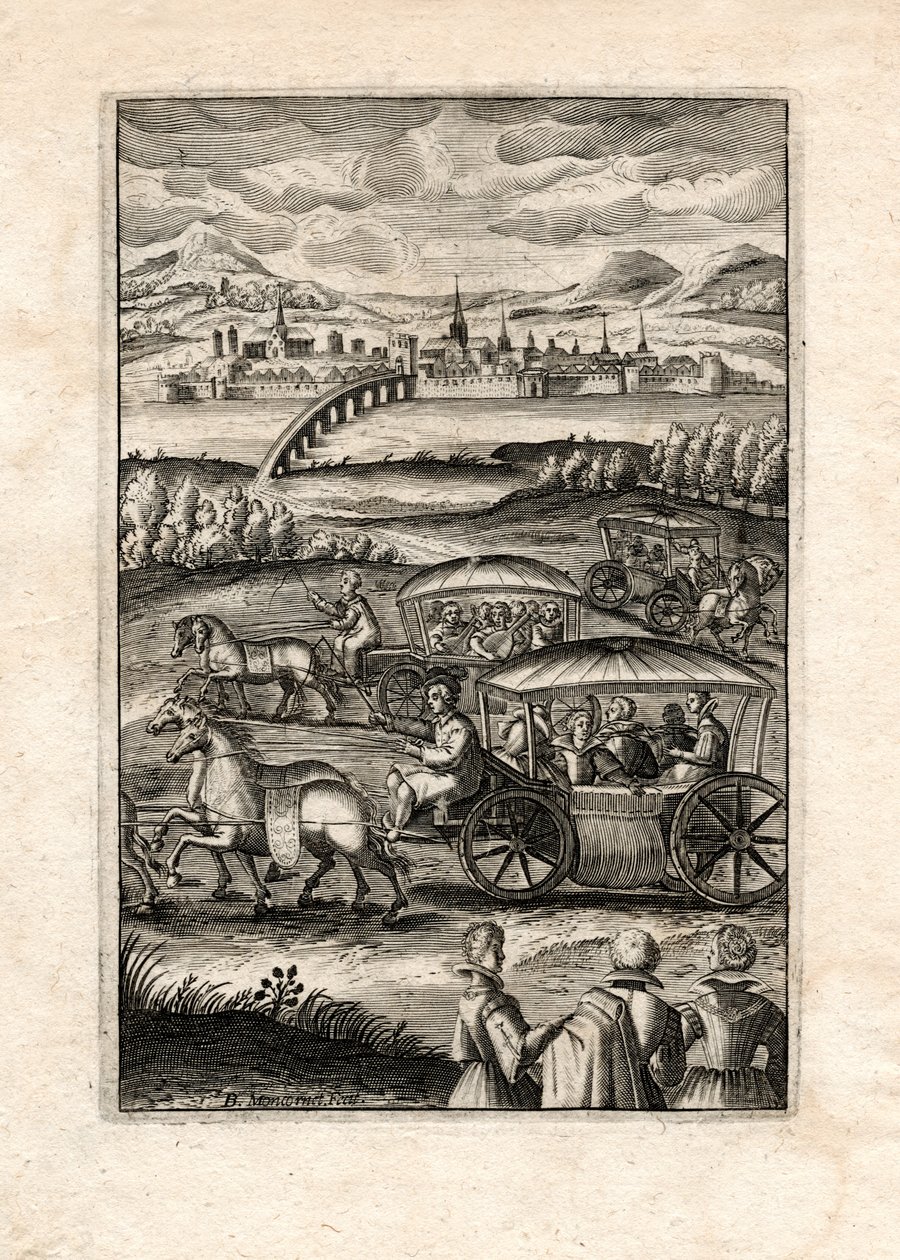 Procissão com lutenistas, Paris, c.1650 (gravura) de Unbekannter Künstler