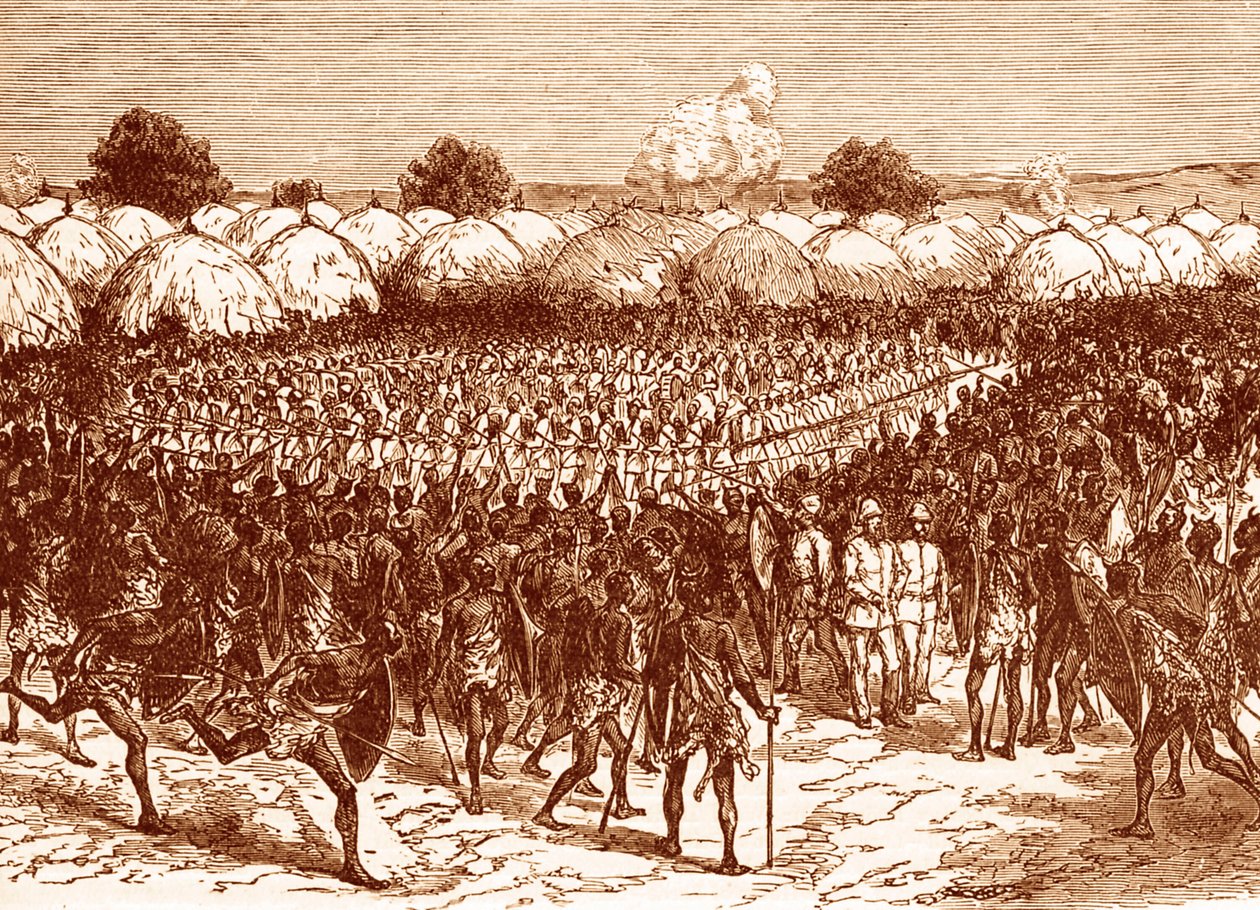 Protesto em Masindi contra o explorador britânico Samuel Baker de Unbekannter Künstler