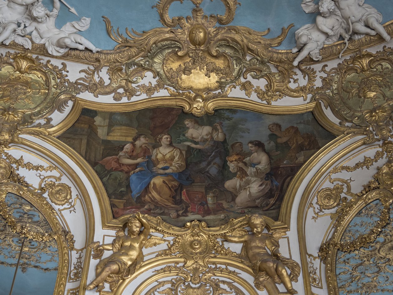 Psyche mostrando os seus tresors às suas irmãs. Pintura de Charles Joseph Natoire (1700-1777) de Unbekannt