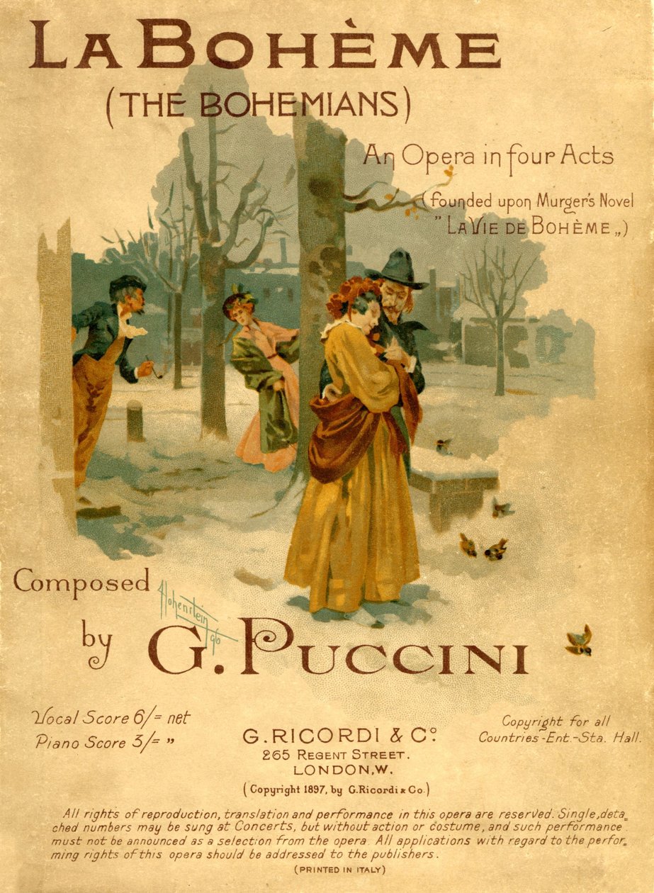 La Bohème de Puccini de Unbekannter Künstler