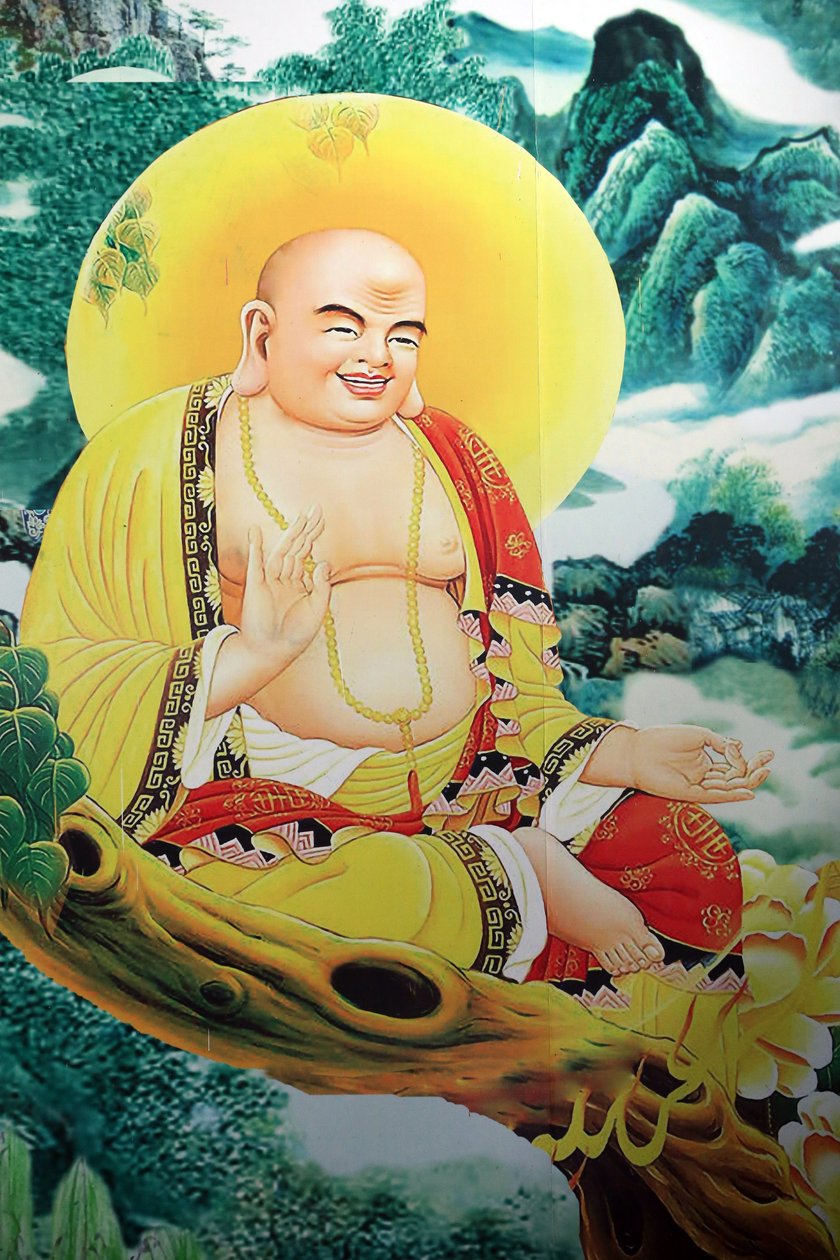 Quan O pagode budista de Am. A pintura do Buda Sorridente. Danang. Vietnã de Unbekannt
