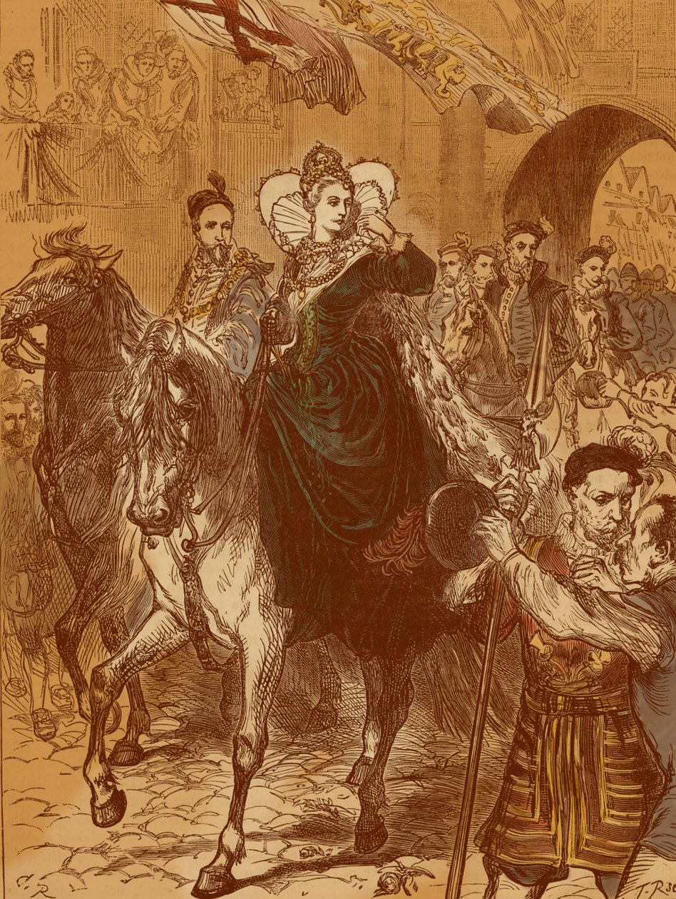 Rainha Elizabeth I entra em Londres, 23 de Dezembro de 1558 de Unbekannter Künstler