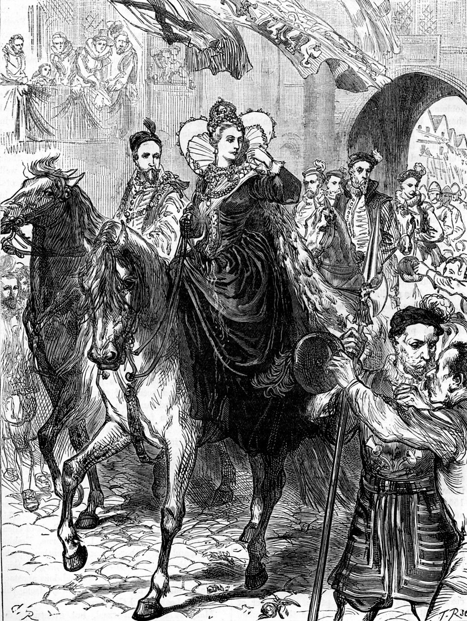 Rainha Elizabeth I entra em Londres, 23 de Dezembro de 1558 de Unbekannter Künstler