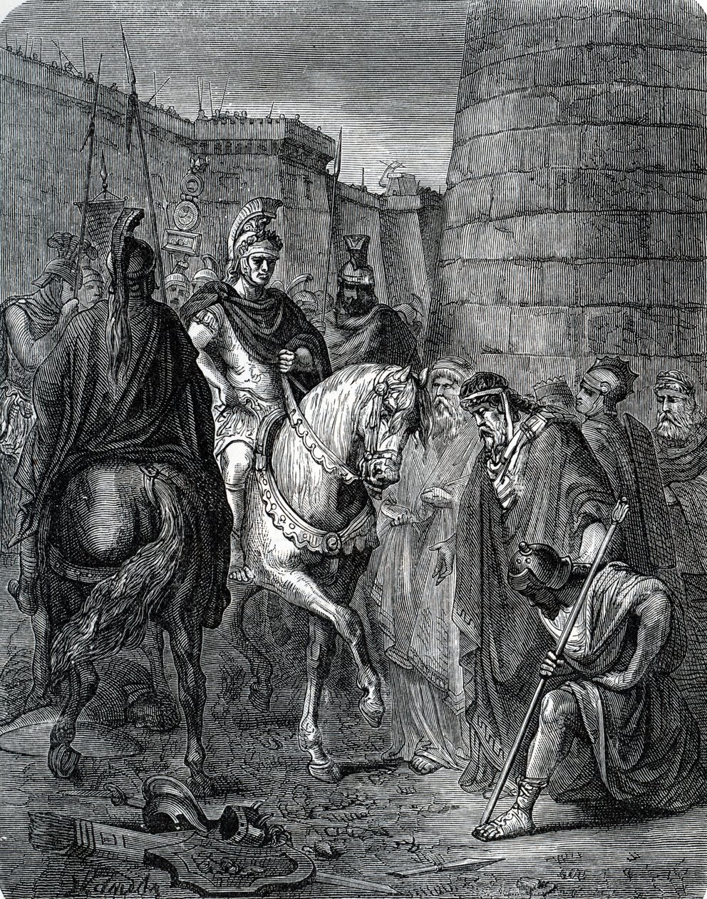 Quintus Caecilius Metellus Macedonicus (210-116 a.C.) na Grécia depois da batalha de Scarpheia contra os Aqueus em 147 a.C. (Metellus na Grécia depois de ter derrotado Critolaos de Megalopolis na batalha de Scarpheia de Unbekannter Künstler