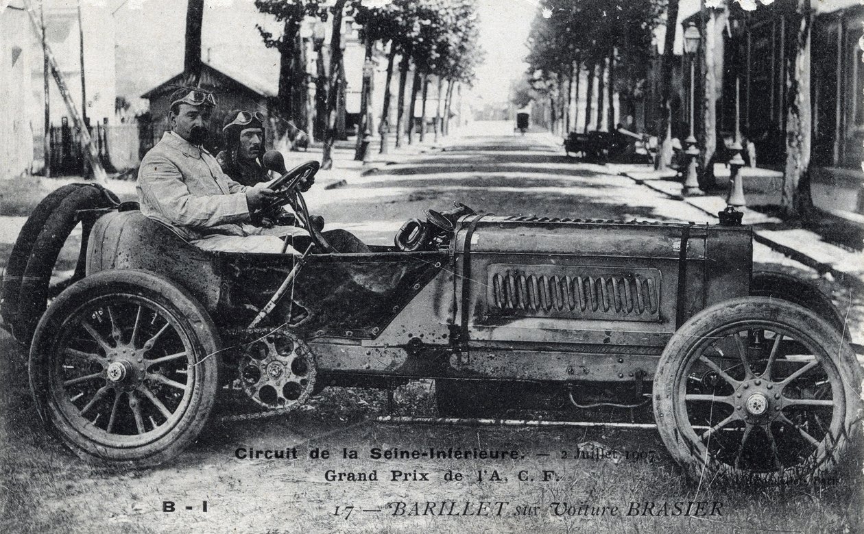 Racing, Grand Prix de France (ACF): Barril a conduzir um carro Brasier no circuito do Sena Inferieure, 2 de Julho de Unbekannt