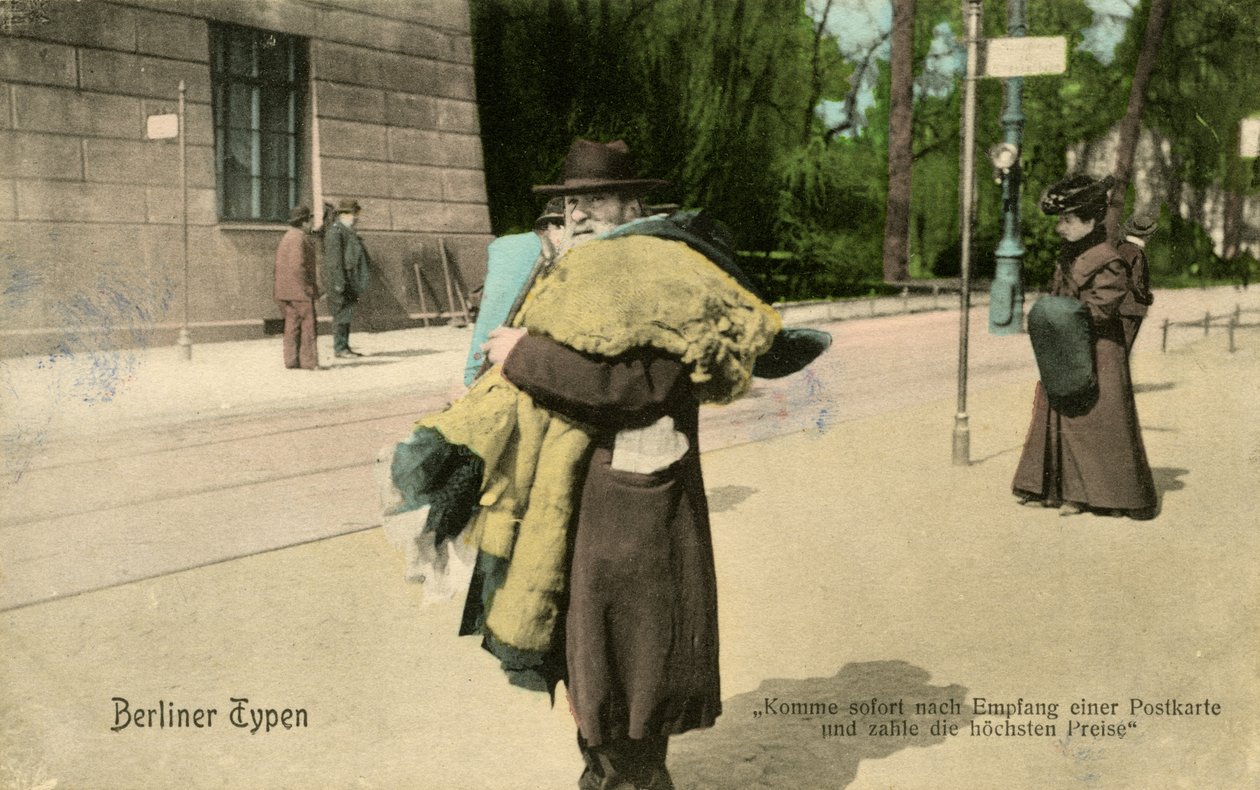 Homem de trapos e ossos, finais do século XIX/princípios do século XX (postal) de Unbekannter Künstler