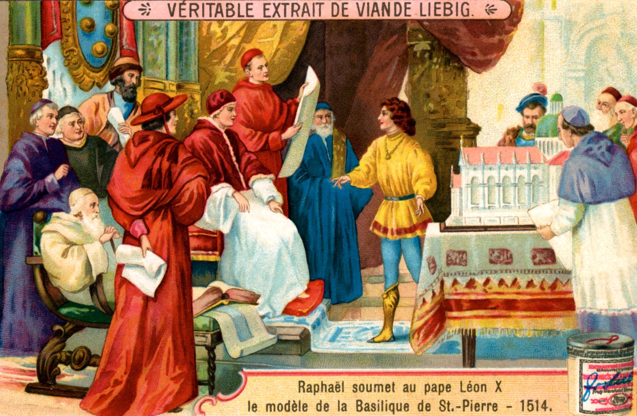 Rafael apresenta a maqueta da Basílica de São Pedro de Unbekannter Künstler