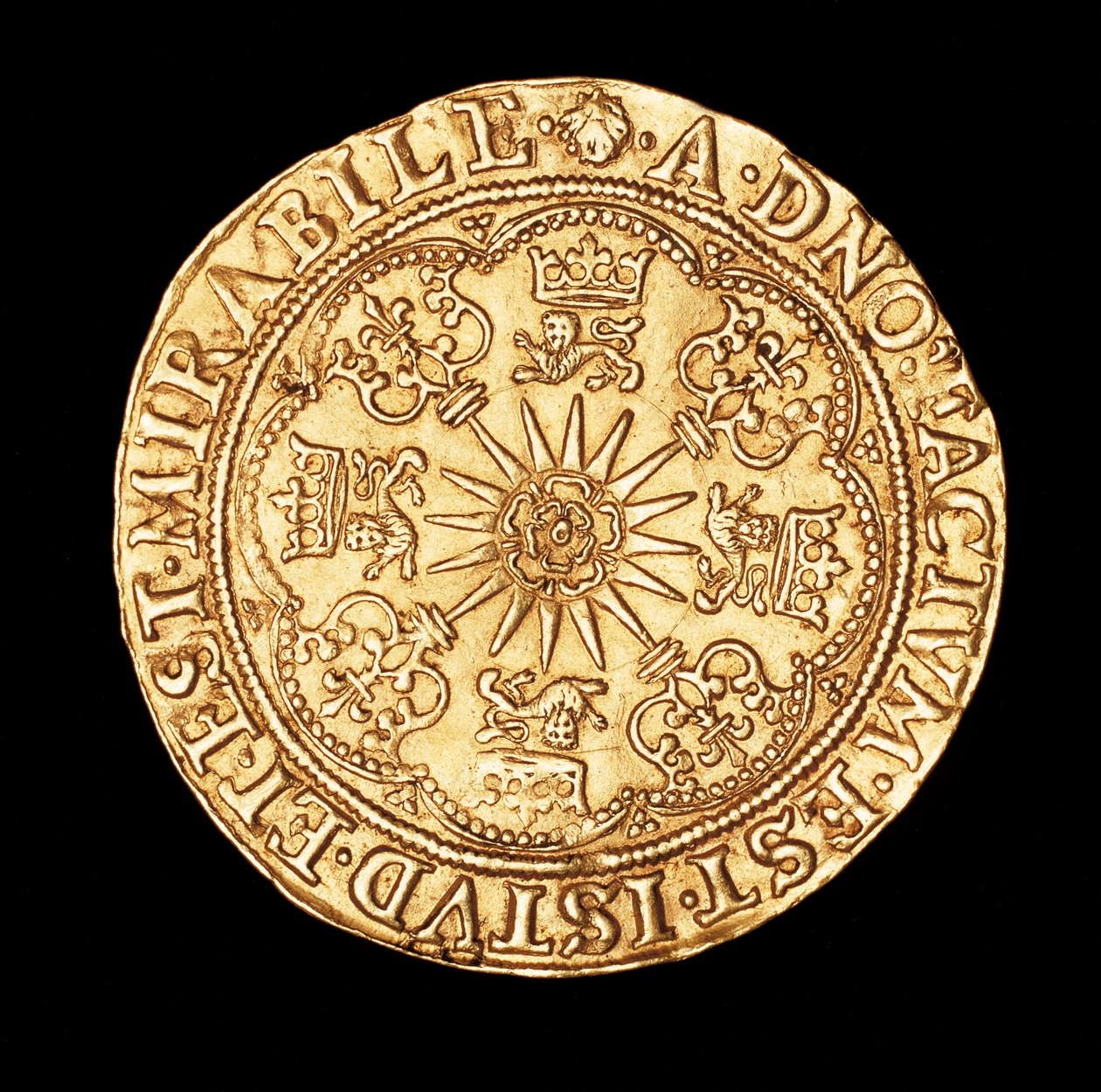 Moeda rara, Inglaterra, espora de ouro, rosa Tudor na espora de Unbekannter Künstler