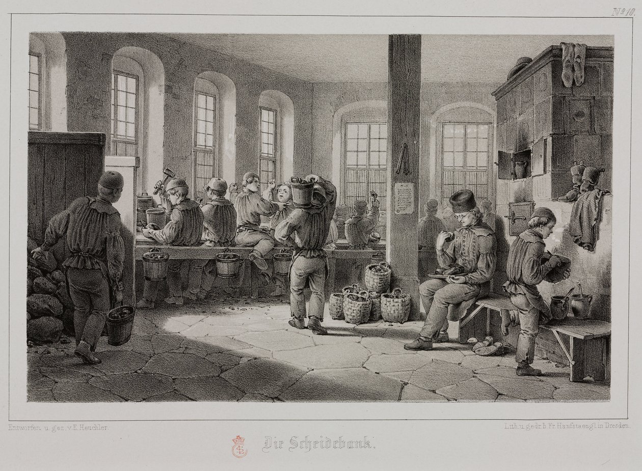 Processamento de Matérias-Primas, Metalurgia Processamento de minério de metal, Alemanha, c 1851 de Unbekannt