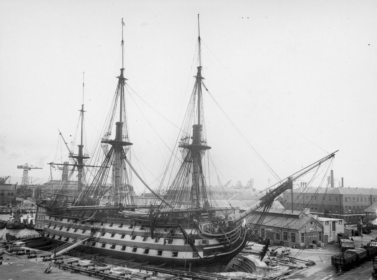 Re-instalação da Rigging Pré-Guerra no HMS Victory, Porto de Portsmouth de Unbekannt