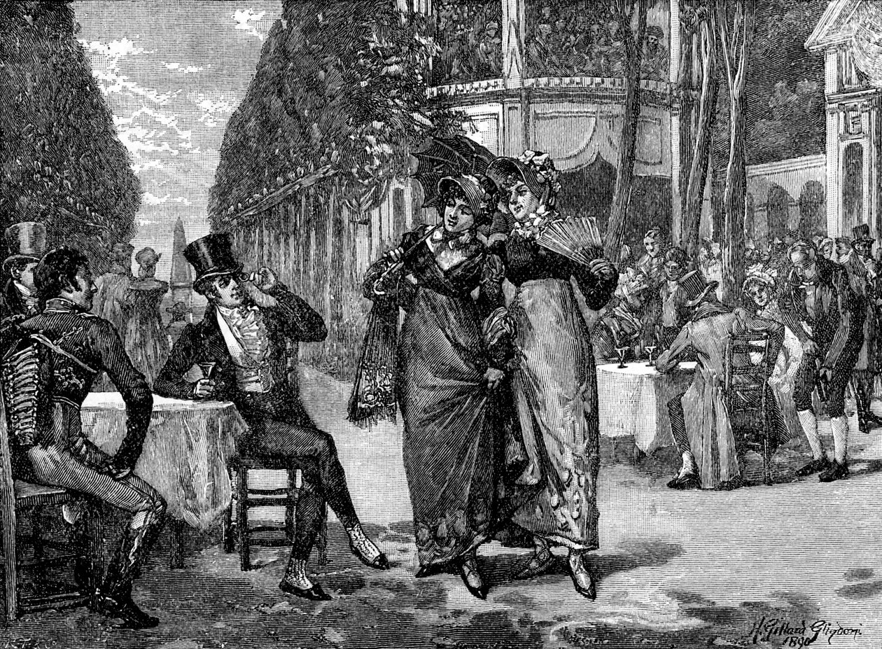 A moda da Regência: "Os Beaus e as Belles". de Unbekannter Künstler