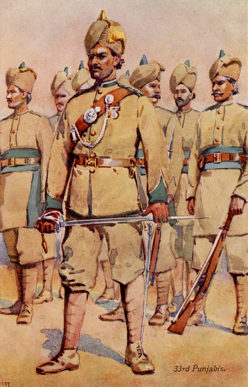 Regimento do 33º Punjabis de Unbekannter Künstler