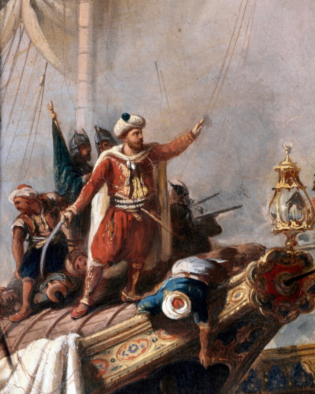 Representação de Hayreddin Barbarossa. Detalhe. (Quadro) de Unbekannter Künstler