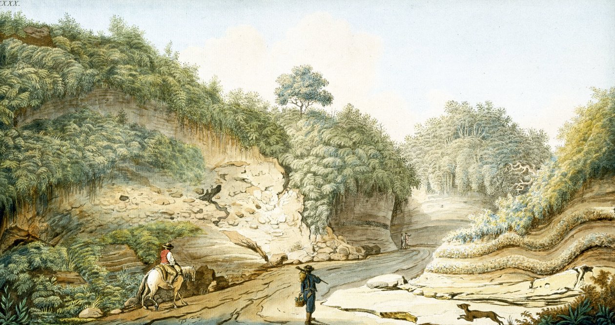 Estrada que vai de Gruta de Pausilipo a Pianura, Reino de Nápoles, c 1767 de Unbekannter Künstler