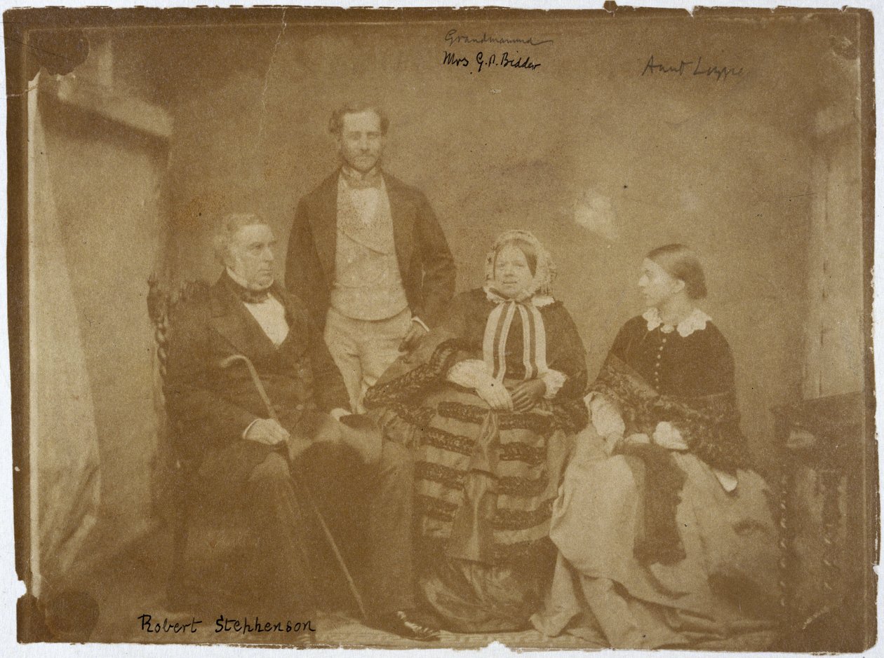 Robert Stephenson, engenheiro mecânico e civil inglês, e família, c 1850s de Unbekannt