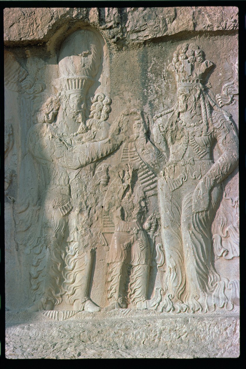 Relevo rochoso retratando a Investigação de Narash, Sassanian (calcário) de Unbekannt