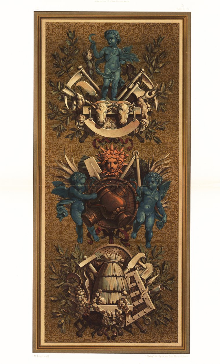 Painéis de parede rococó no Louvre, Paris de Unbekannter Künstler
