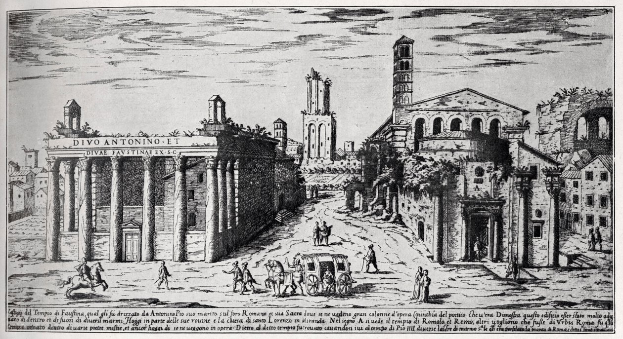 Fórum Romano do século XVI (gravura) de Unbekannter Künstler