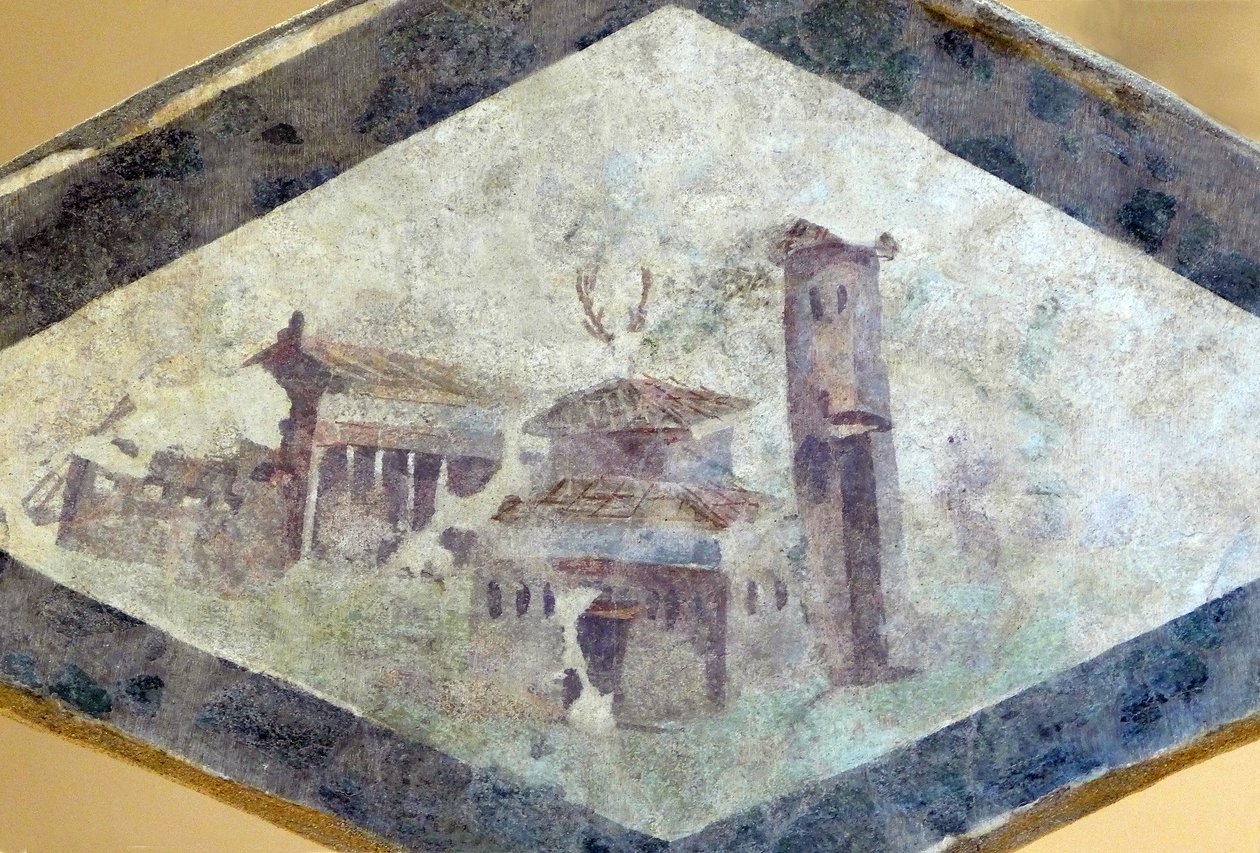 Villa romana, fresco da Domus de Clos de la Lombarde, Narbonne, cerca do ano 200 (fresco) de Unbekannter Künstler