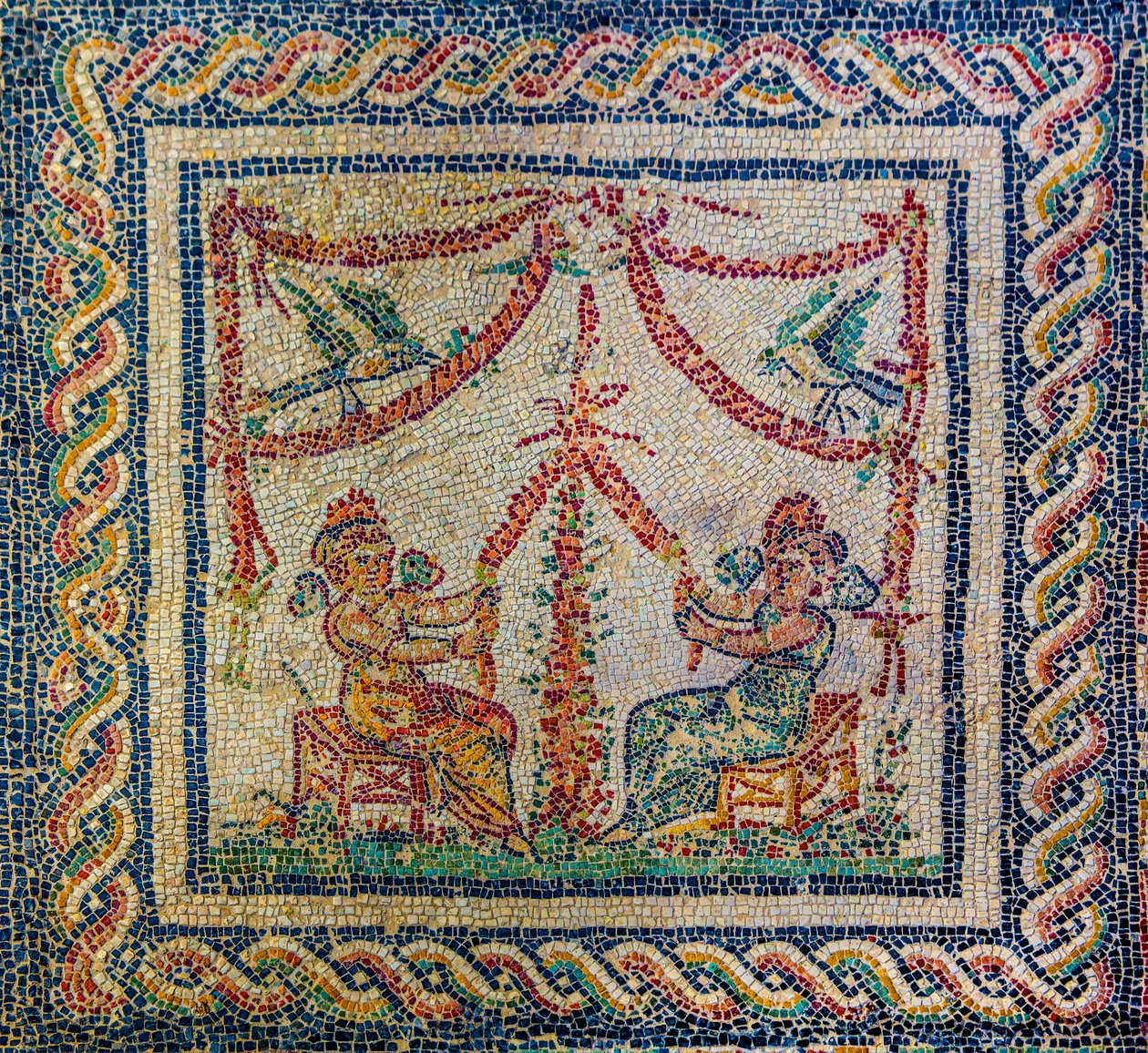 Vivenda romana com maravilhosos pavimentos em mosaico de Unbekannter Künstler