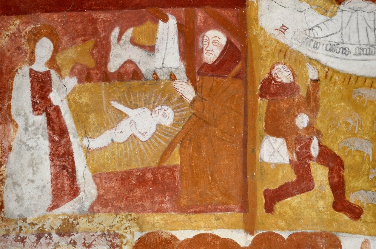Arte românica: A Capela de Santa Catarina, Voute na brisa do berço, a Infância de Cristo, a Paixão, o Juízo Final e Cristo no Majestoso. Frescos da igreja de Notre Dame d