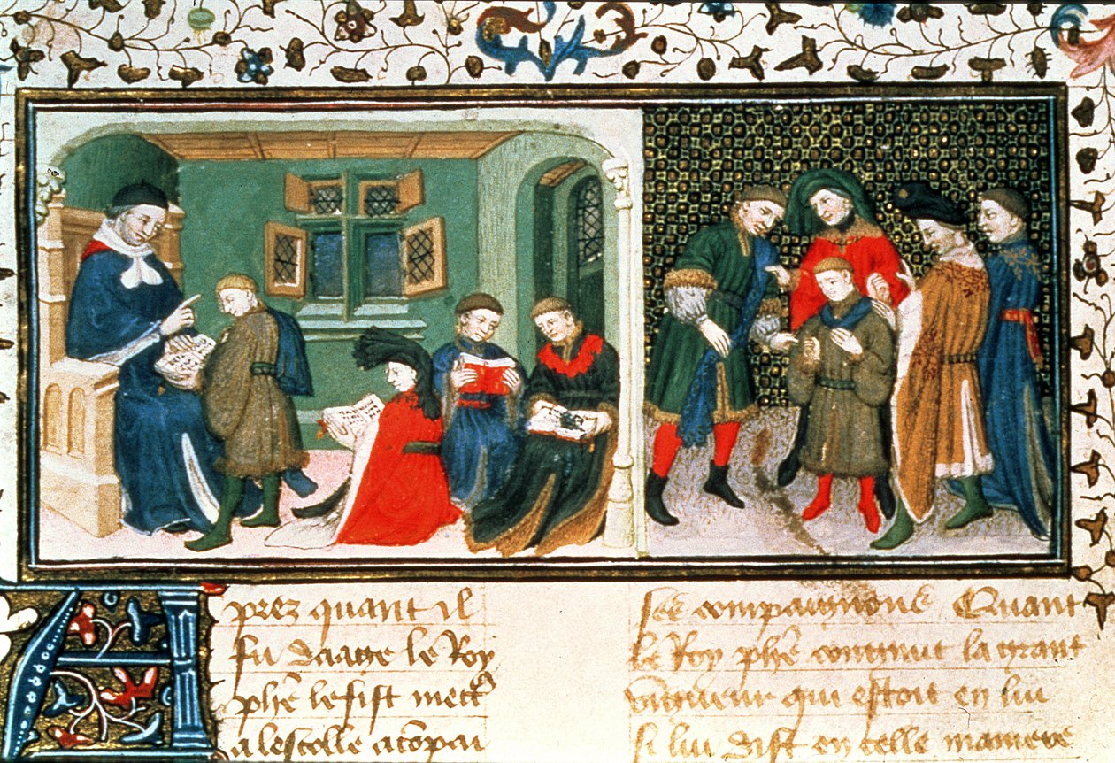 Roy 17 E III f.209r Mestre e alunos, de 