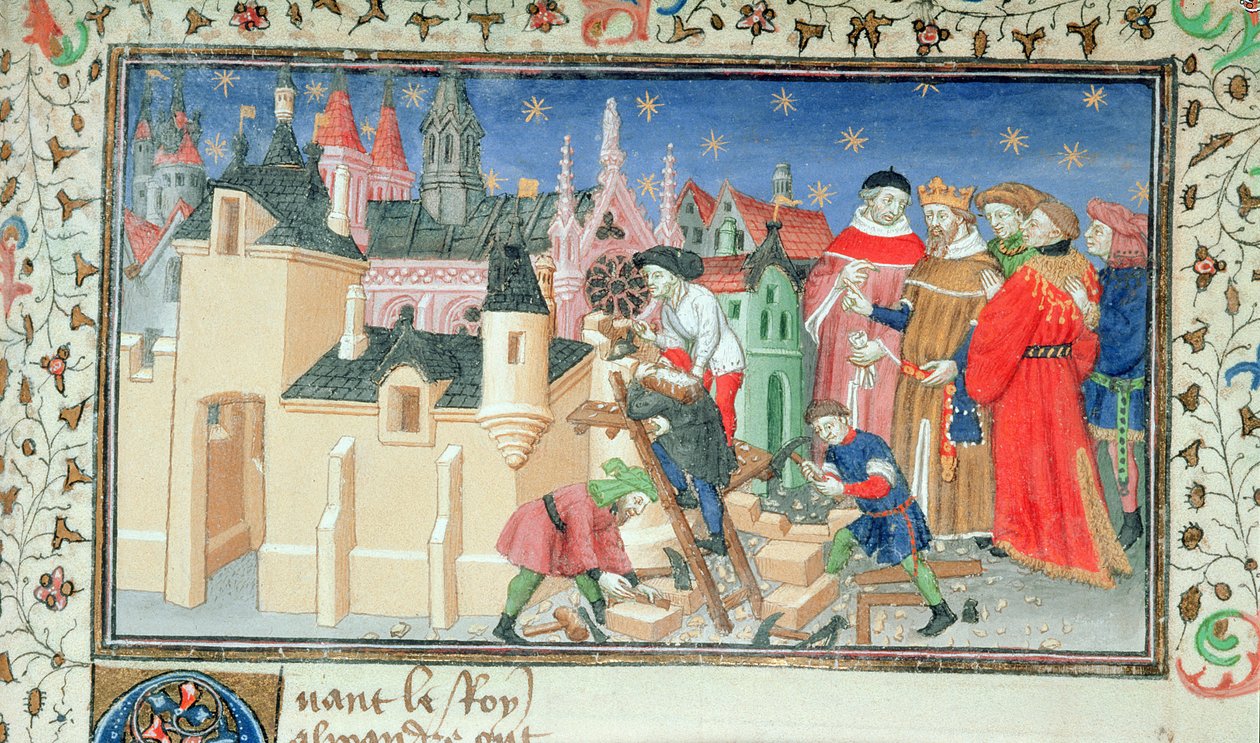Roy 20 BXX f.82 Alexandre o Grande constrói uma cidade como um memorial para Bucéfalo da 