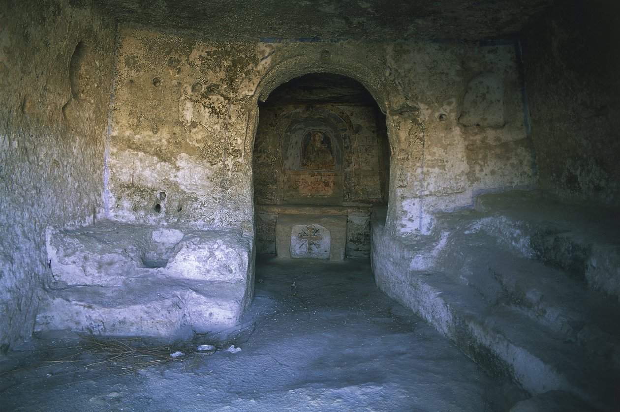 Ruínas de uma igreja, Igreja Rochosa, Matera, Basilicata, Itália de Benjamin Baud