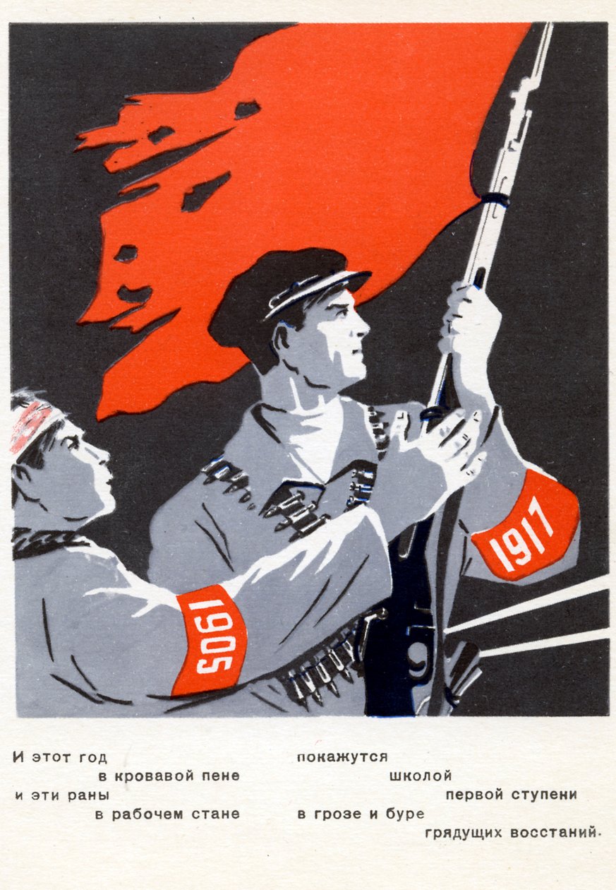 Postal russo comemorativo das revoluções de Unbekannter Künstler