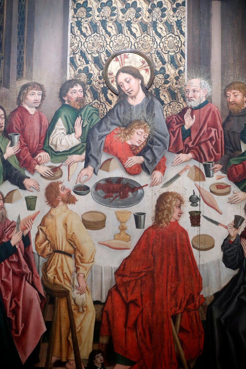Igreja Católica de Saint-Pierre le Vieux, Cristo na sua Paixão, A última ceia, Pintura de Henri Lutzelman século XV, Estrasburgo, França (foto) de Unbekannt