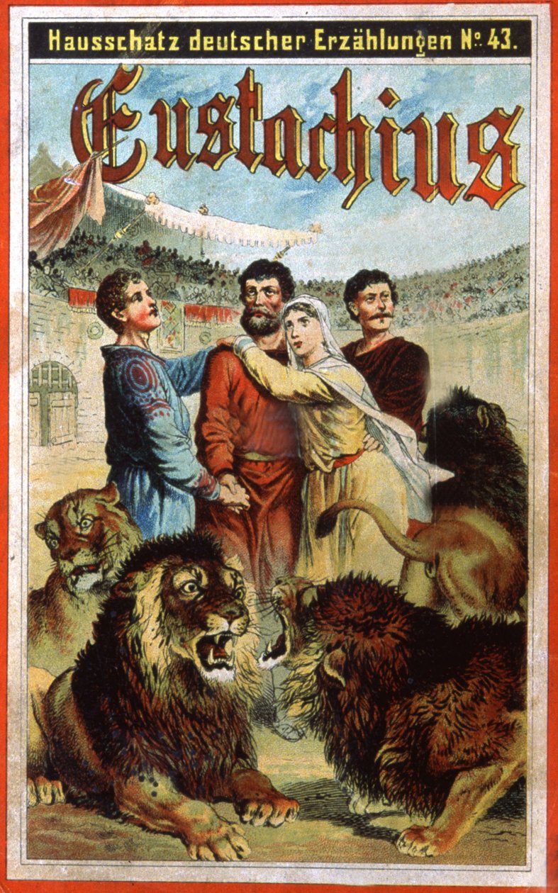Santo Eustáquio na cova dos leões, finais do século XIX (ilustração) de Unbekannter Künstler