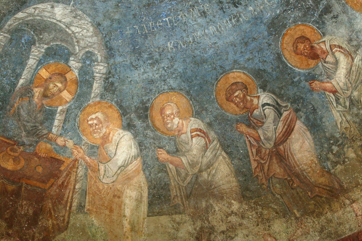 Afresco da Igreja de São Nicolau : Jesus com os apóstolos Myra Turquie de Unbekannt