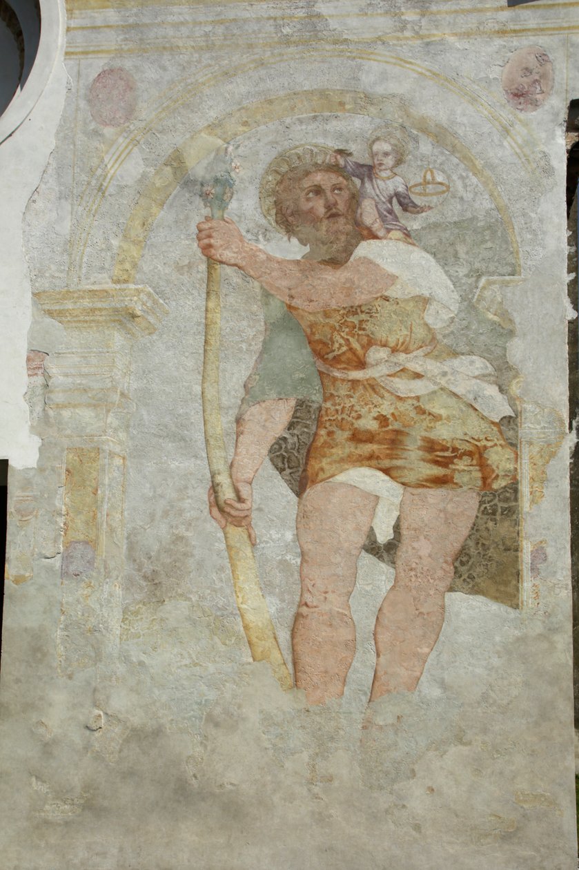 Igreja de São Estêvão a Gleris, Santo Cristoforo fresco, San Vito al Tagliamento, Friuli Itália (foto) de Benjamin Baud