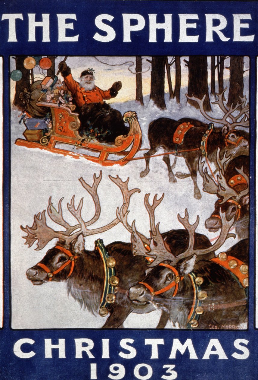 O Pai Natal e as suas renas de Unbekannter Künstler