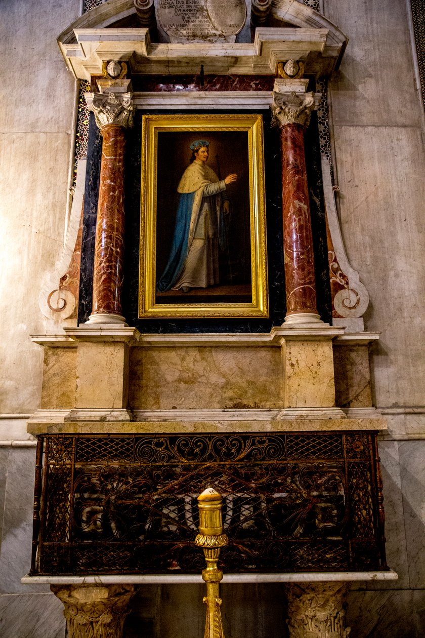 Catedral de Santa Maria Nuova, Monreale, Sicília, Itália. Altar de Saint Louis. Pintura de St. Louis, de Giaconia. (foto) de Unbekannt