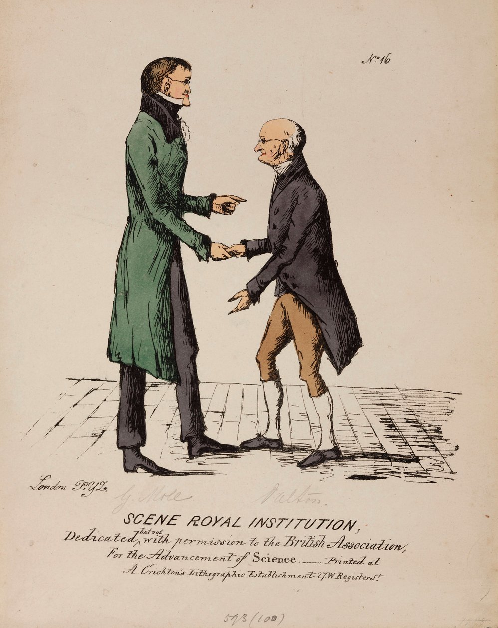 Cena Royal Institution: Gerrit Moll e John Dalton, c 1831-1840 de Unbekannt