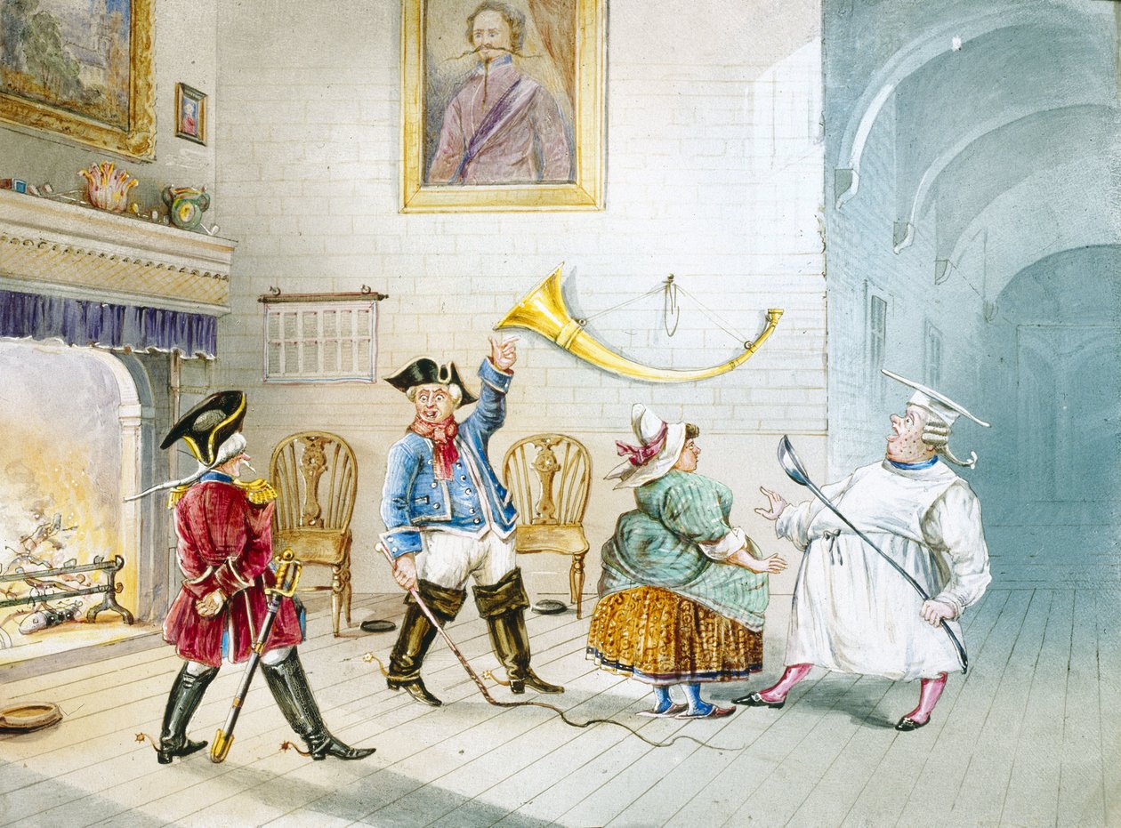 Cena do Barão Munchausen (Munchhausen), c 1850 de Unbekannter Künstler