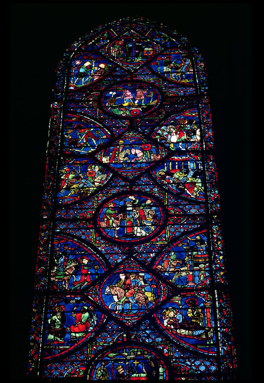 Cenas da Vida de Carlos Magno (747-814) do ambulatório, c.1215-35 (vidro manchado) (ver também 98071) de Unbekannt