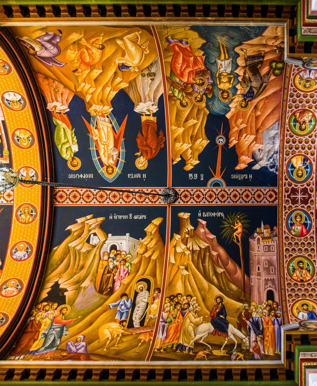 Cenas do Novo Testamento, Catedral de Minas Bizantinas com frescos coloridos, Heraklion (foto) de Unbekannter Künstler