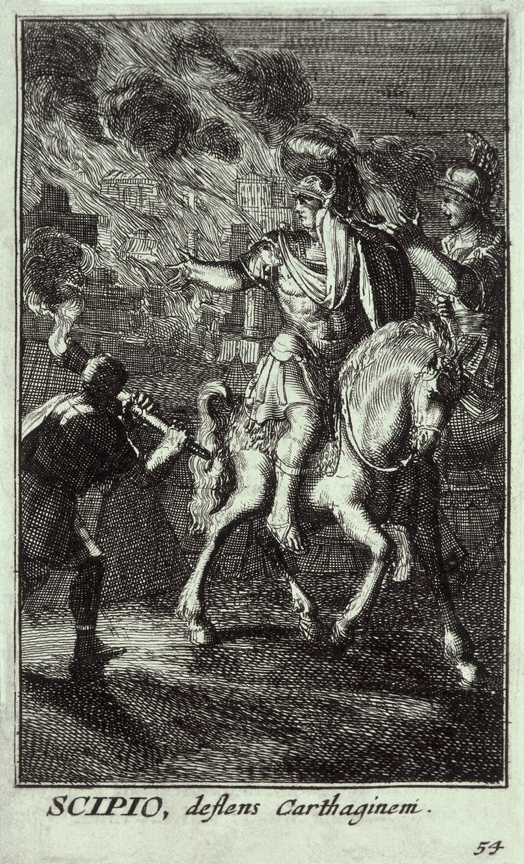 Cipião Africano, o Jovem (185-129 a.C.) (gravura) de Unbekannter Künstler