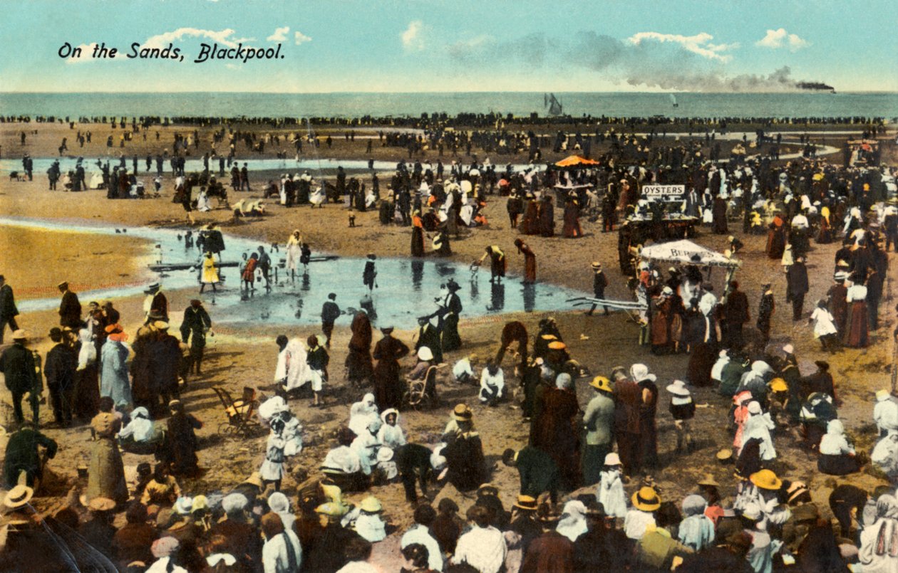 Beira-mar em Blackpool (Reino Unido) no virar do século (postal) de Unbekannter Künstler