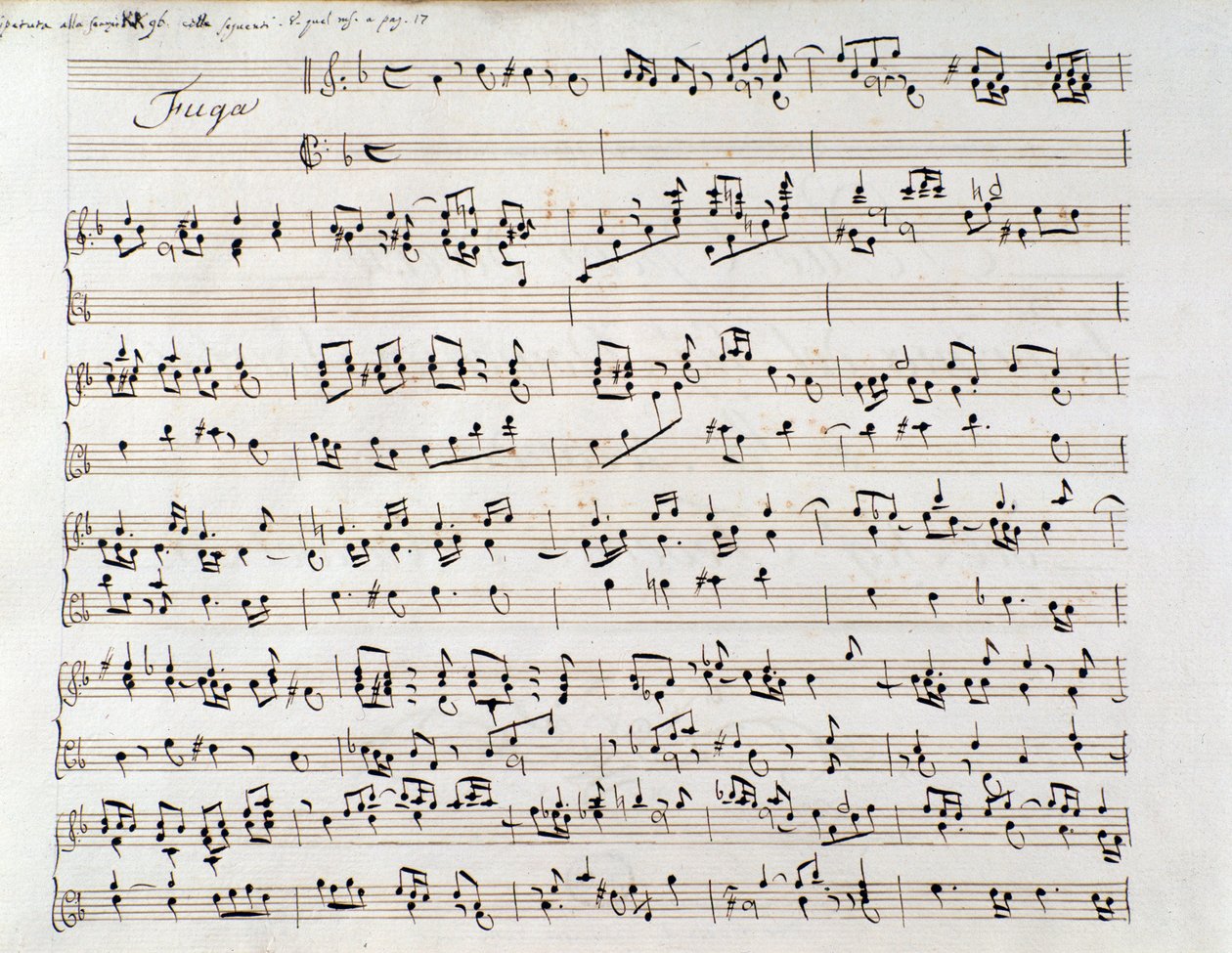 Página de música para Handel