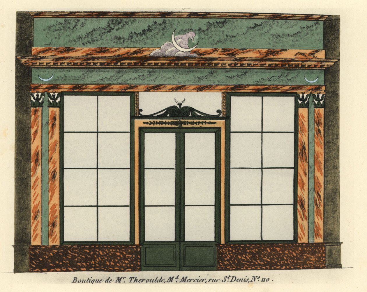 Montra da loja de retrosaria de Monsieur Theroulde de Unbekannter Künstler