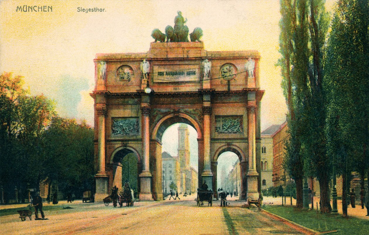 Siegestor (Porta da Vitória), finais do século XIX (gravura) de Unbekannter Künstler