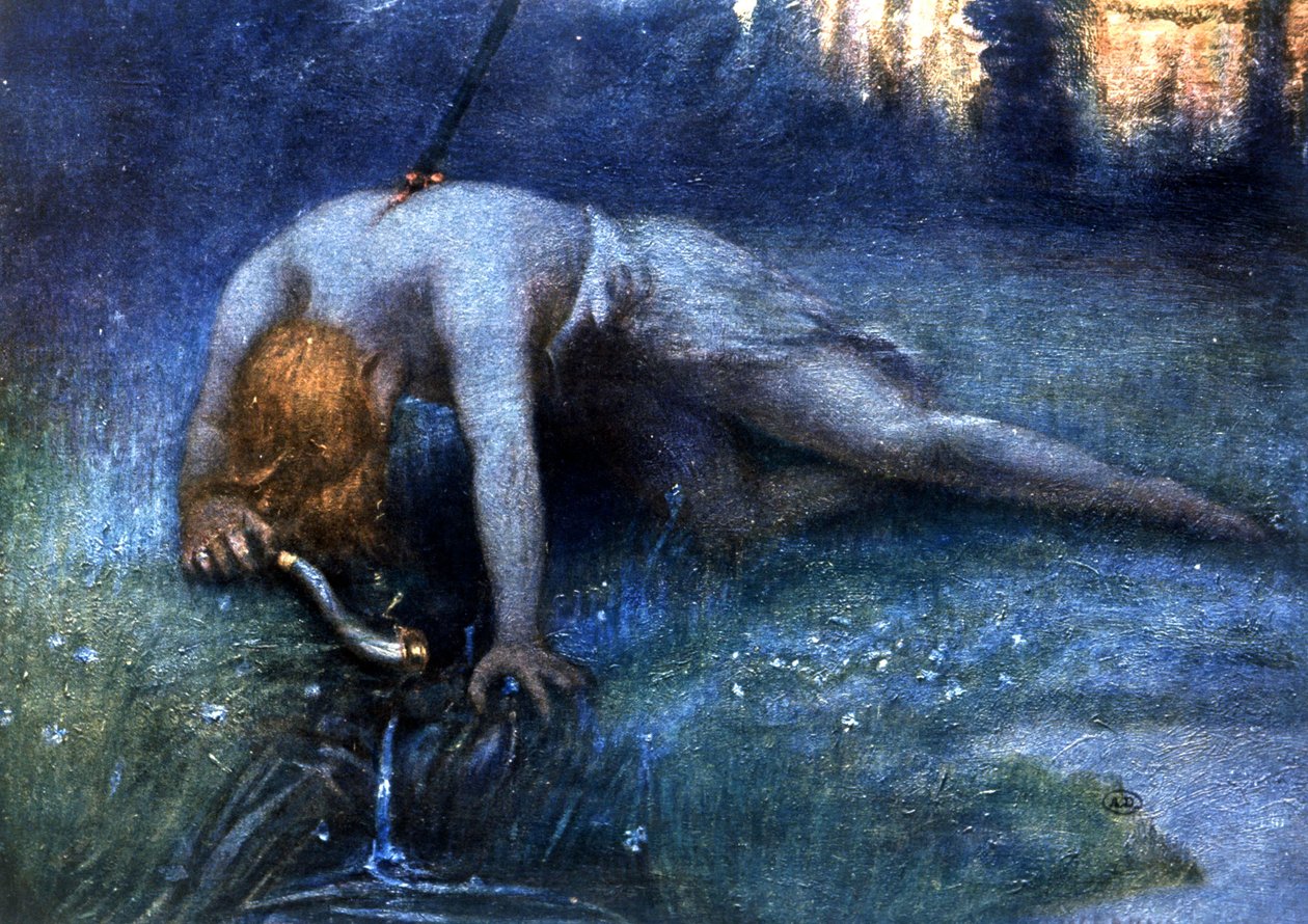 Morte de Siegfried (ópera de Wagner), início do século XX (ilustração) de Unbekannter Künstler