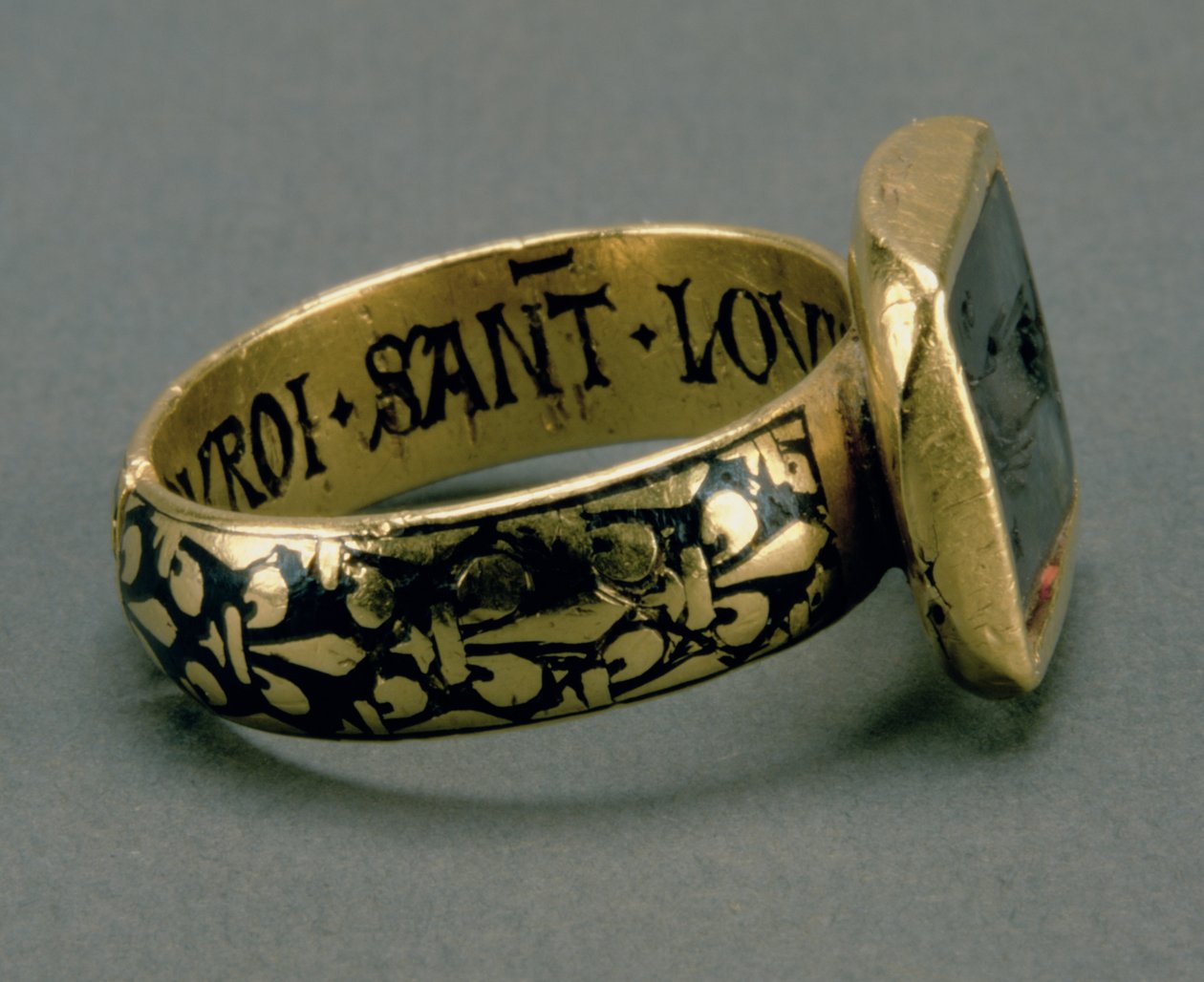 Anel Signet do Rei Luís IX da França (St. Louis) (1215-70) (ouro e esmalte) (ver também 98047) de Unbekannt